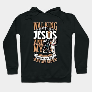 Jesus and dog - Entlebucher Mountain Dog Hoodie